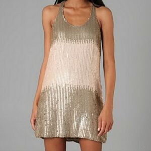 Parker silk & sequins racerback dress size m